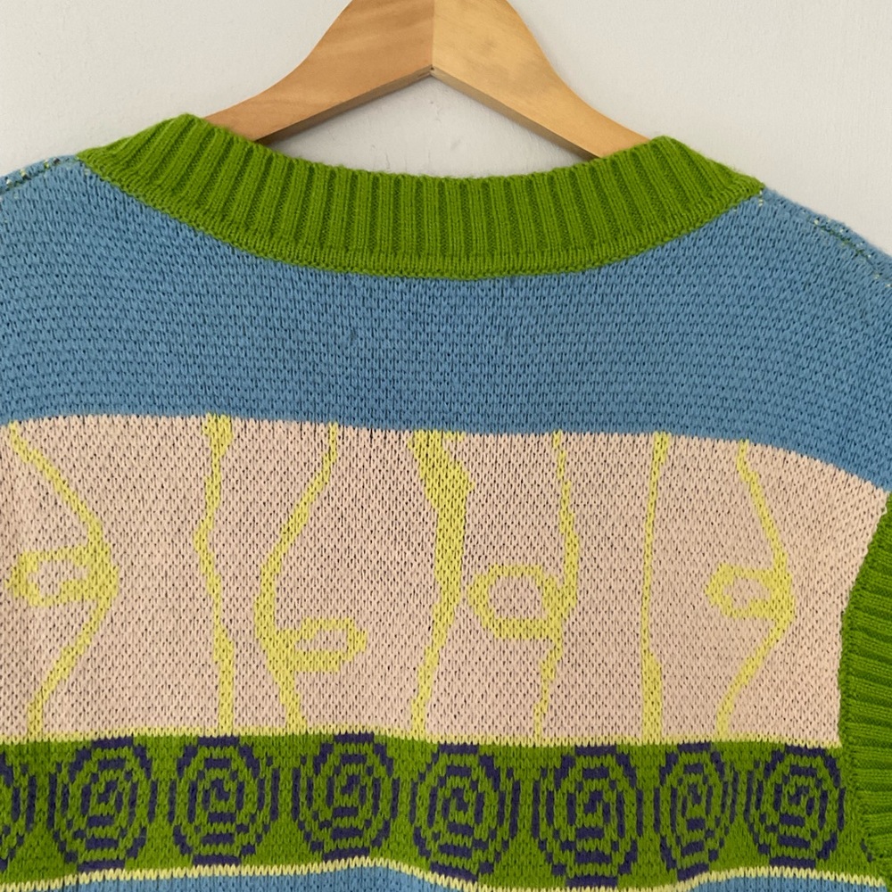 House Of Sunny Swan Lake Vest UK 14 Chunky Knit Jumper ASO The White Lotus - Picture 13 of 13